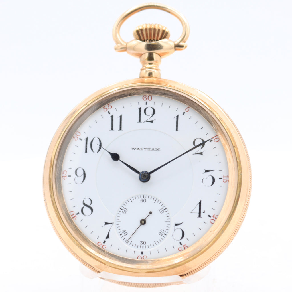 Antique 16s 1901 Waltham Diamond Cap 21 Jewel Railroad Pocket Watch Vanguard