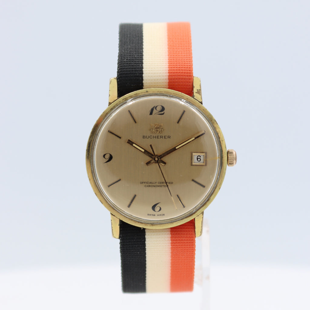 Vintage 34mm Bucherer Chronometer Men's Automatic Wristwatch Swiss Made
