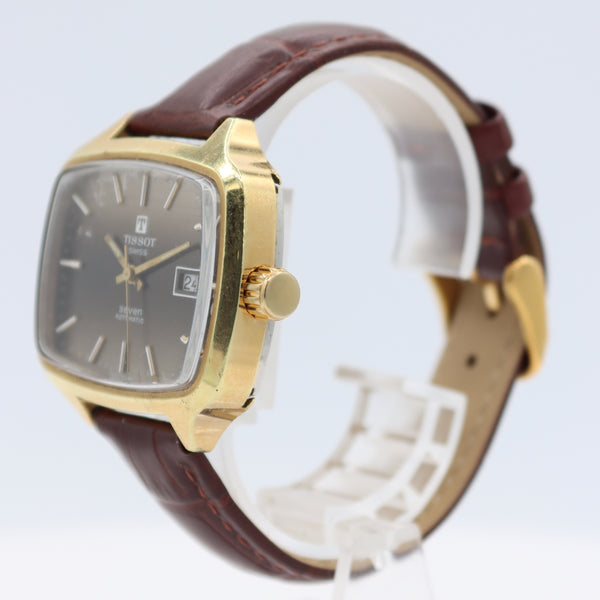 Vintage 39mm Tissot Seven TV Men's Automatic Wristwatch Swiss Two Tone Date