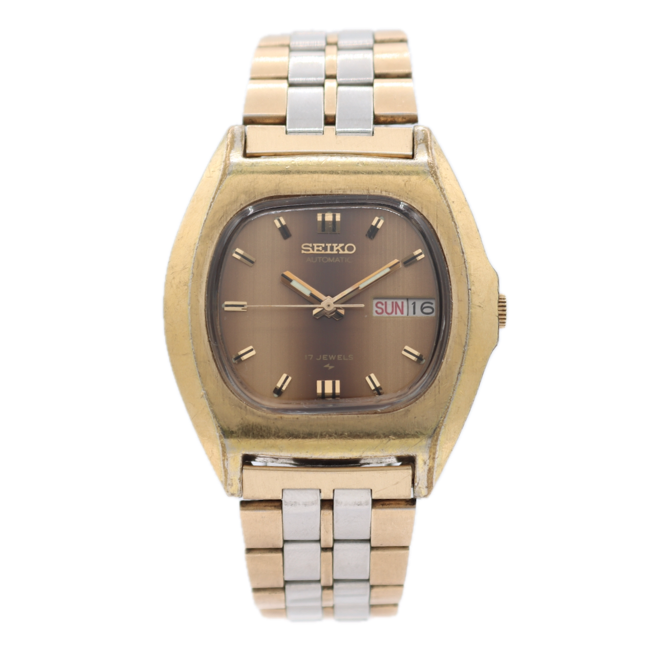 Vintage 38mm Seiko 7009-5019 Day Date Men's Automatic Wristwatch