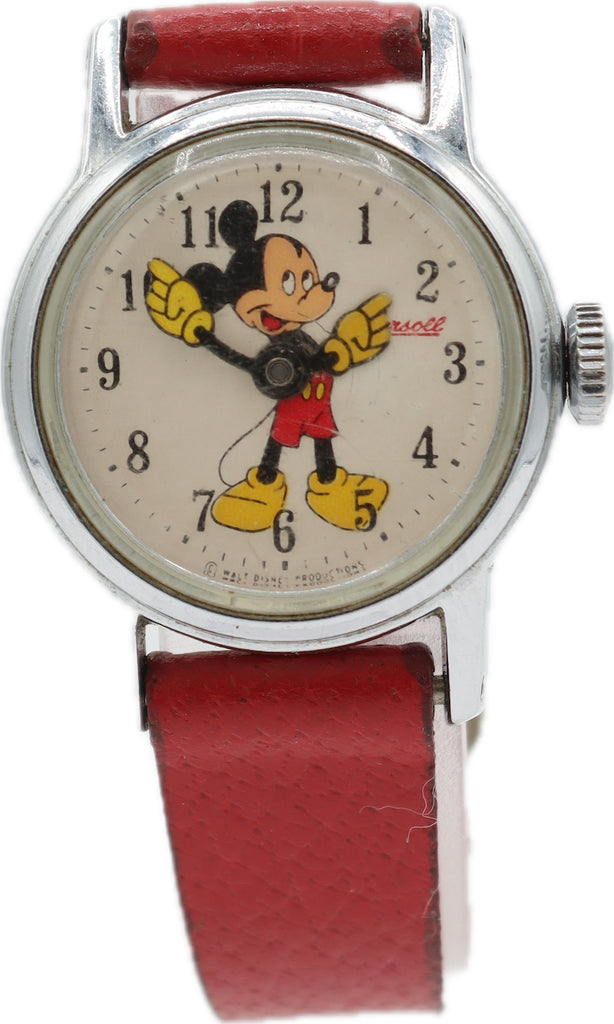 Vintage 24mm Ingersoll Mickey Mouse Children's Mechanical Wristwatch Base Metal