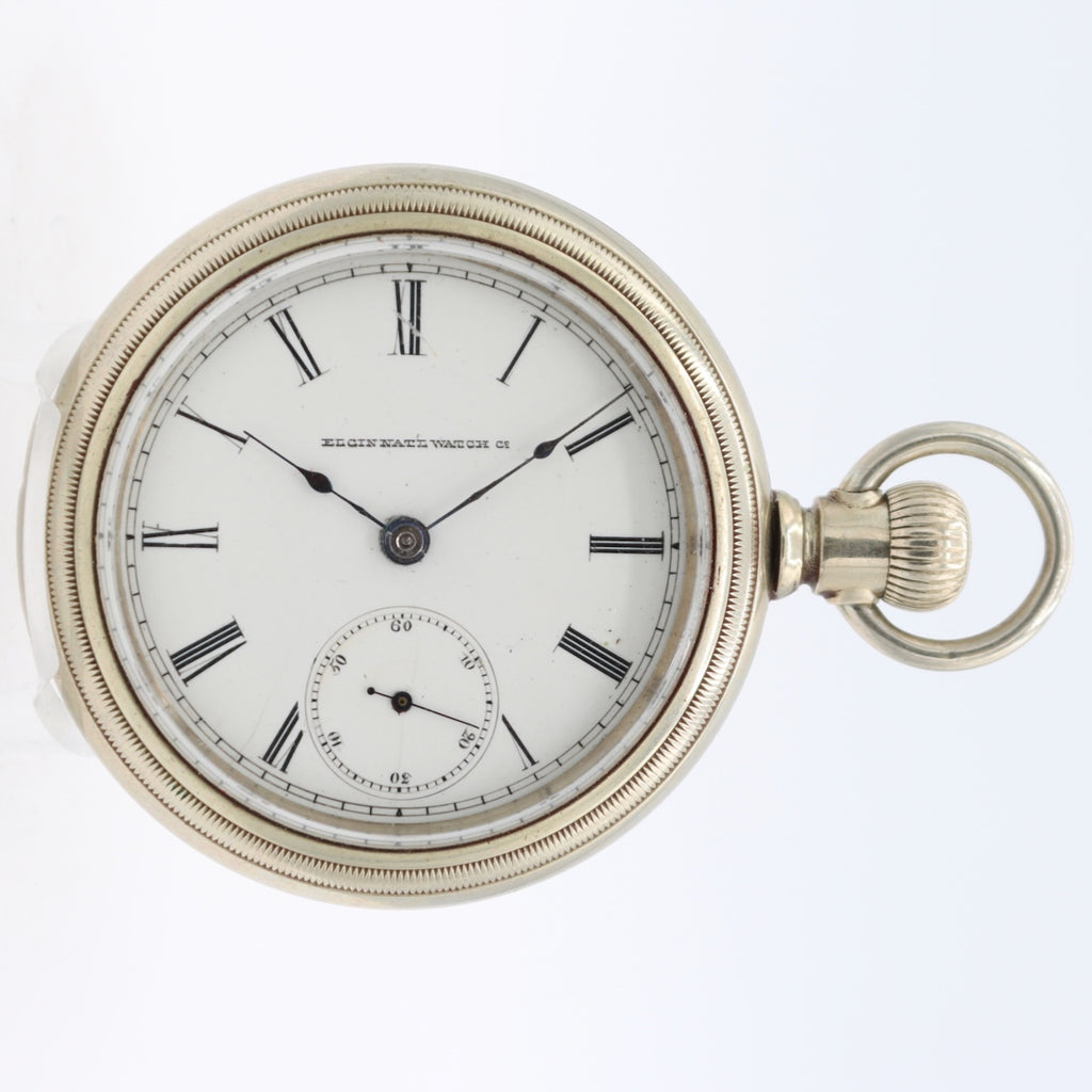 Antique 1887 Elgin Swingout Mechanical Hunter Pocket Watch 10 Nickel Alloy USA