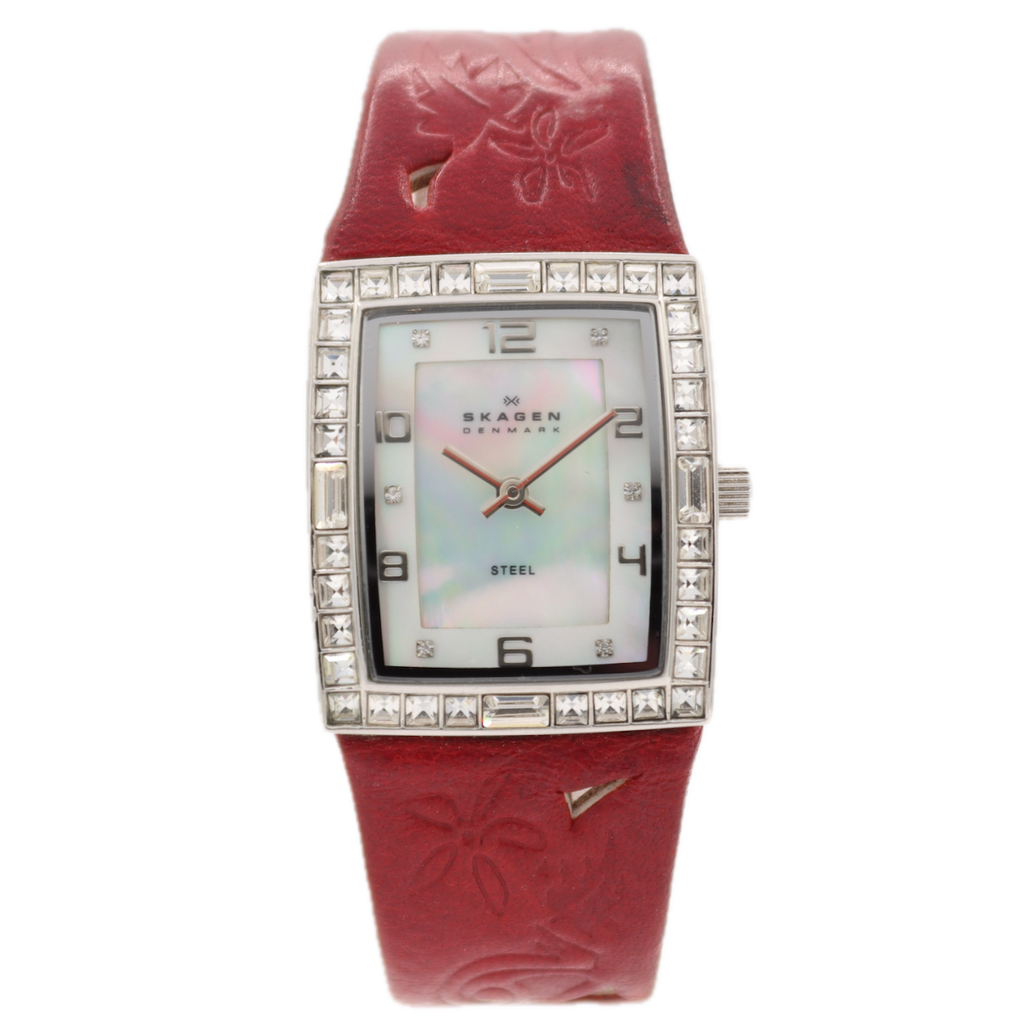 25mm Skagen N527SSLR Denmark Men's Quartz Wristwatch Japan Stainless Steel