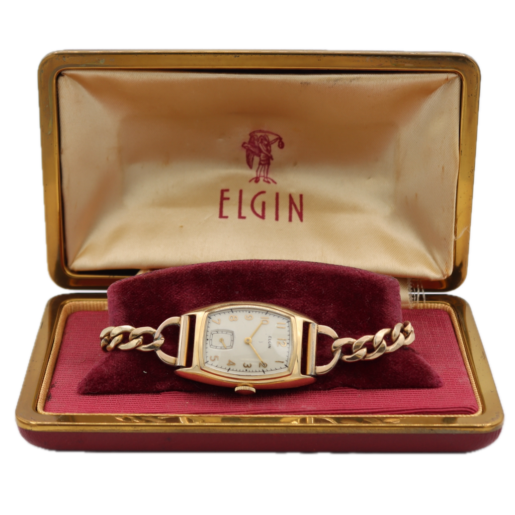 Vintage Elgin Curved Deluxe 15 Jewel Men's Mechanical Wristwatch USA 10k GF