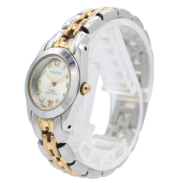 Vintage 24mm Armitron 75/2435 Now Ladies Quartz Wristwatch Japan Two Tone