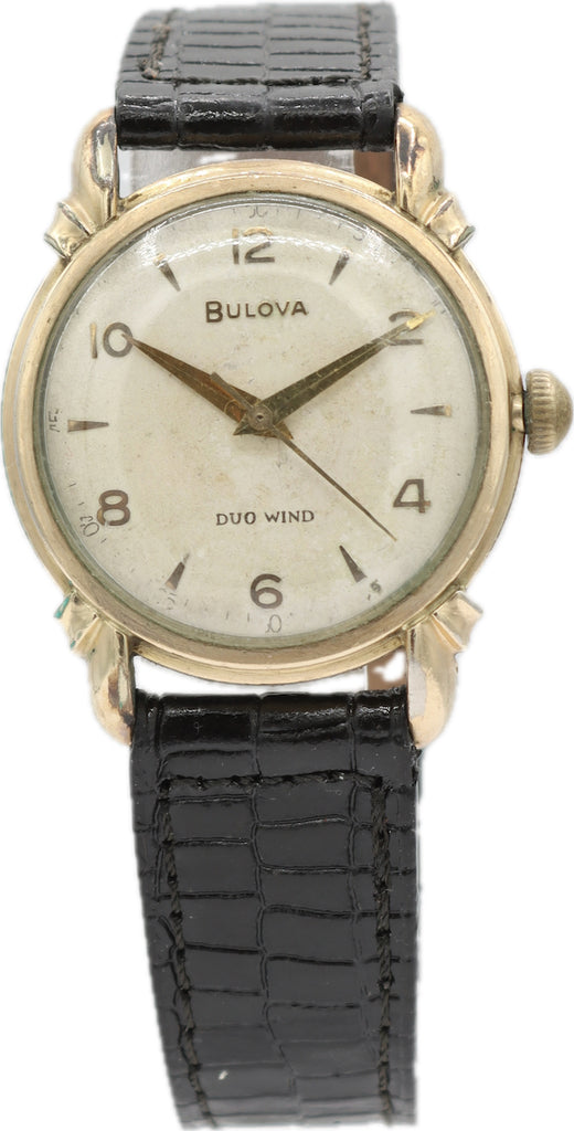 Vintage 30mm 1952 Bulova Winchester Men's Automatic Wristwatch 9ARC USA 10k RGP