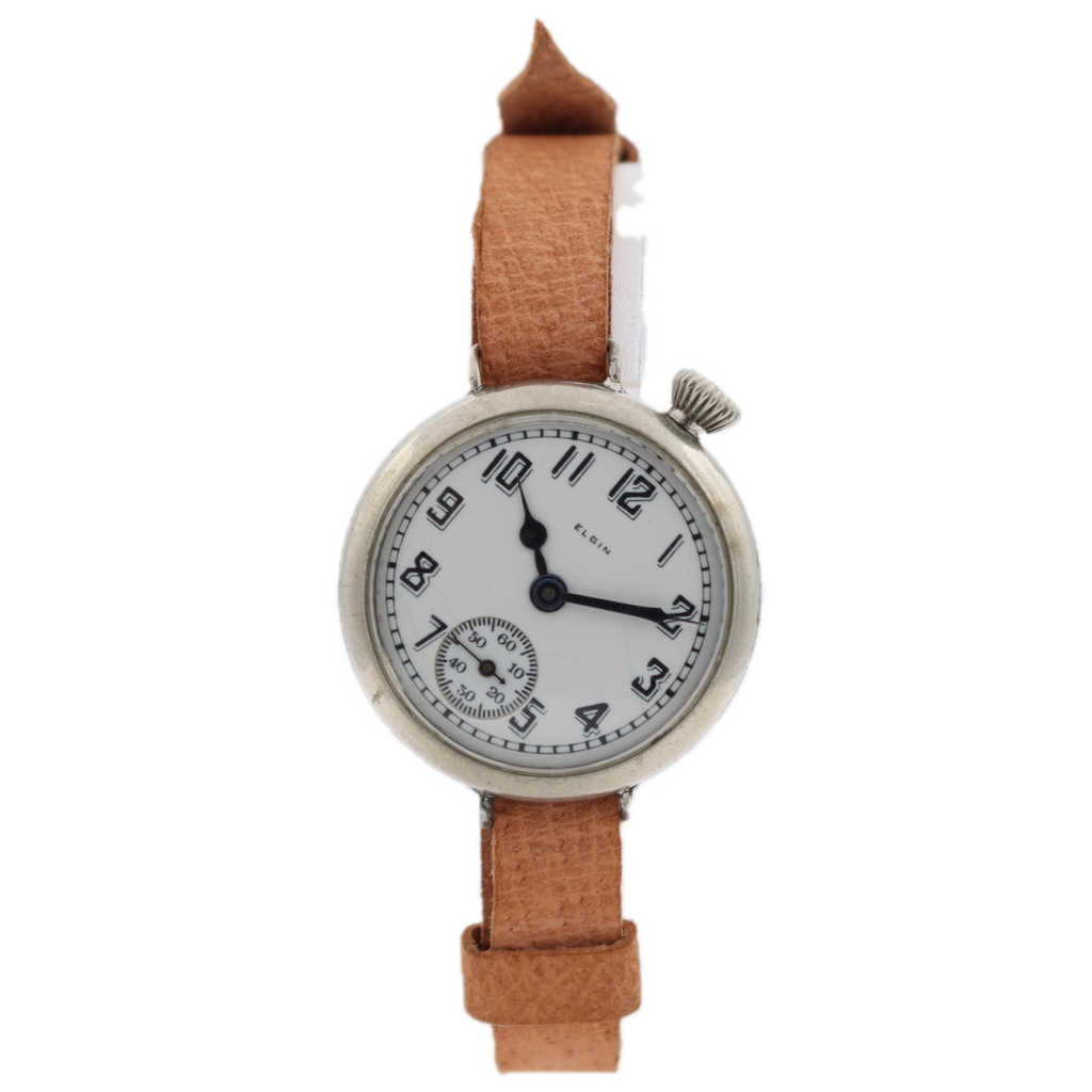 Antique 1918 Elgin WW1 Military Offset Crown Men's Mechanical Wristwatch 418 2