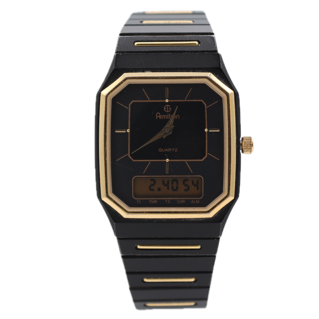 Vintage Armitron Digi-Ana 7 Jewel Men's Quartz Wristwatch ETA 958.332 Steel