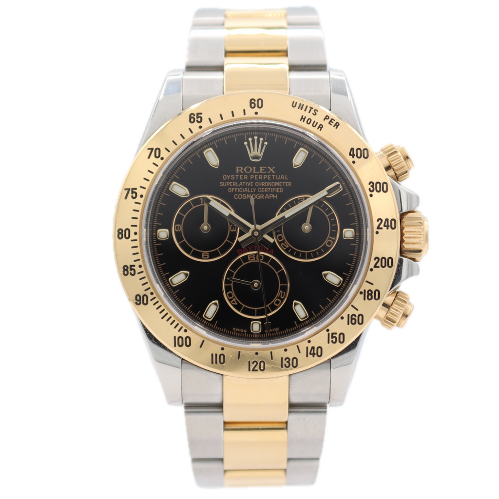 40mm Rolex 116523 Daytona Men's Chronograph Wristwatch Swiss Steel & 18k