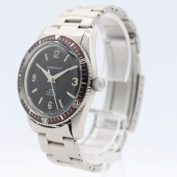 Vintage 36mm 1970 Caravelle 2876DP Devil Diver Men's Automatic Wristwatch 666Ft