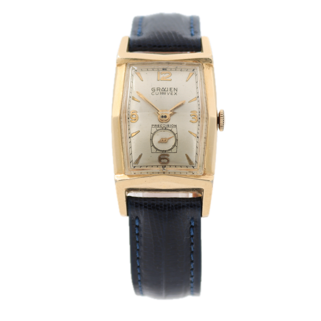 Vintage 23mm Gruen 370 662 Curvex Men's Mechanical Wristwatch Swiss 10k GF