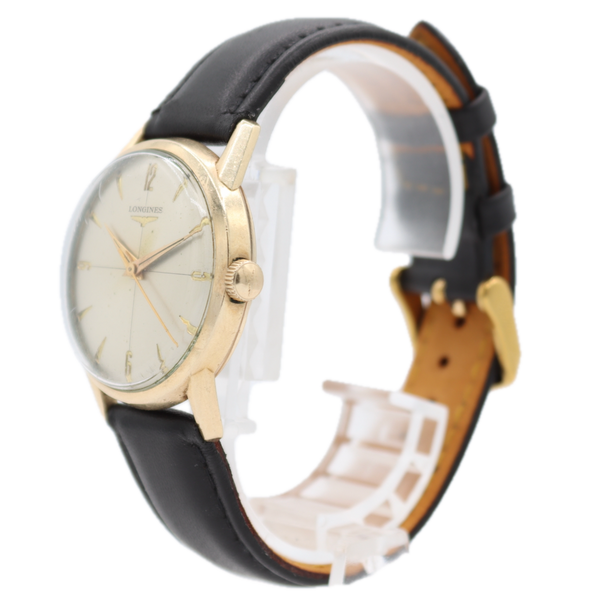 Vintage 1958 Longines Crosshair Dial Men's Mechanical Wristwatch Swiss 10k GF