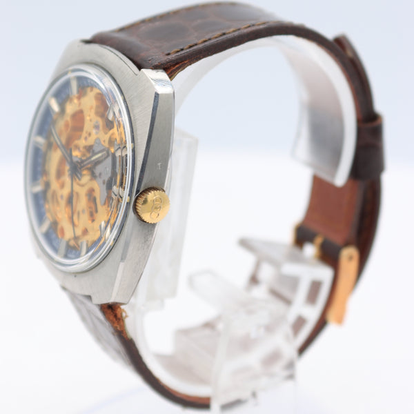 Vintage Vulcain Skeletonized Men's Automatic Wristwatch MSR T 54 Swiss Steel