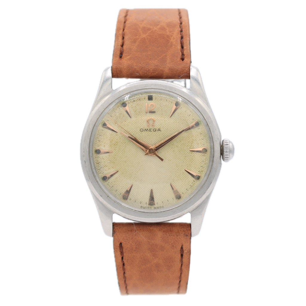 Vintage 33mm Omega 2690 1 Honeycomb 17j Men's Mechanical Wristwatch 420 Steel
