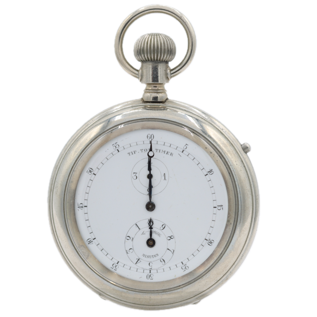 Antique 56mm Tip-Top Timer Deadbeat Second Mechanical Stop Watch 3848 Swiss