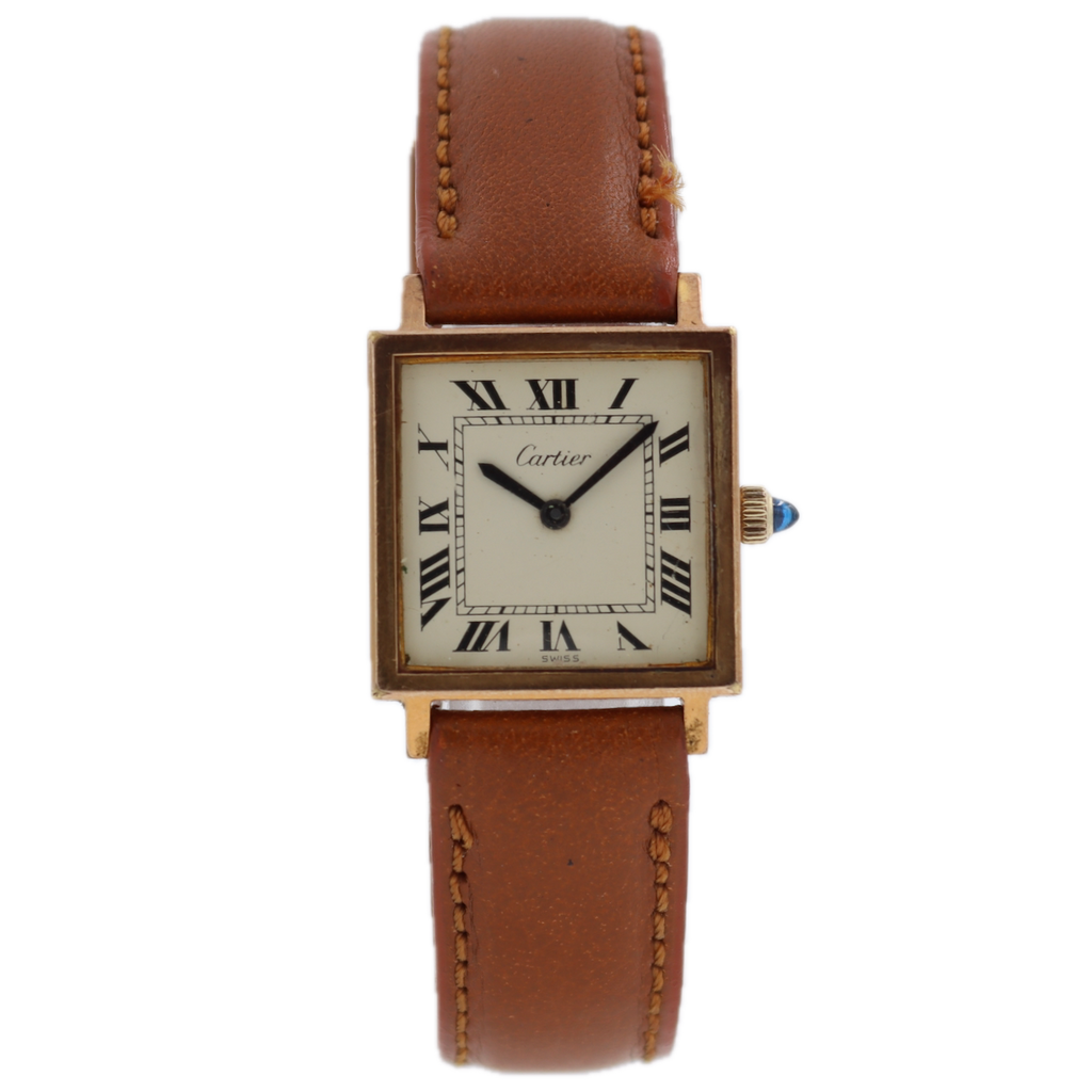 Vintage 22mm Cartier Pre-Must Ladies Mechanical Wristwatch Swiss Square Tank