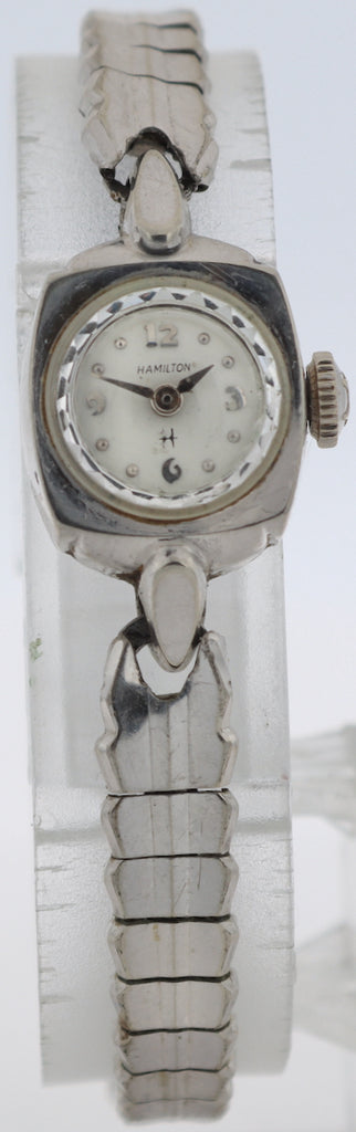 Vintage Hamilton Cocktail Ladies Mechanical Wristwatch 780 Swiss 10k White GF