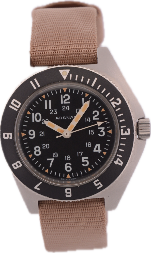Vintage 1986 Gallet Adanac Military Navigator Men's Quartz Wristwatch Steel