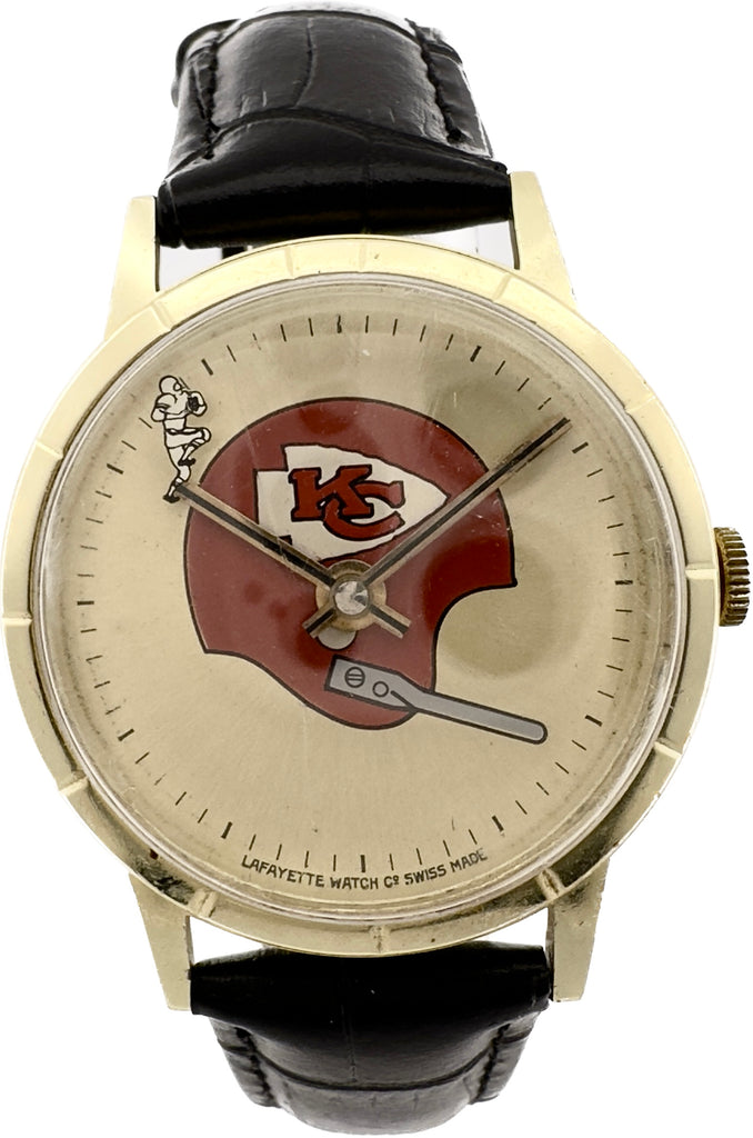 Vintage 1971 NFL Kansas City Chiefs Mystery Dial Men Mechanical Wristwatch Swiss