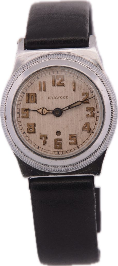 Vintage 1929 Harwood Bezel Set Men's Bumper Automatic Wristwatch Nickel Early