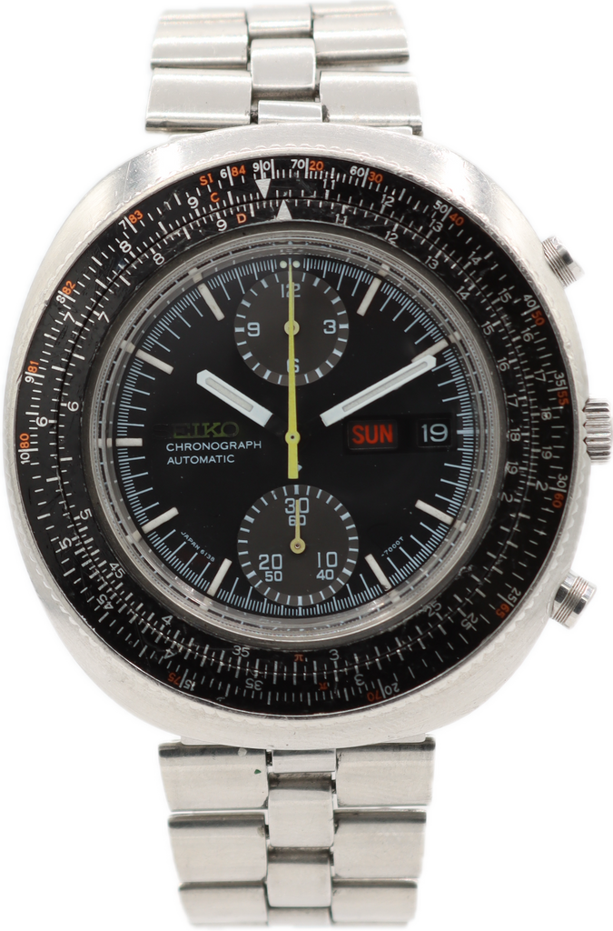 Vintage Seiko Slide Rule Men's Automatic Chronograph Wristwatch 6138-7000 Steel