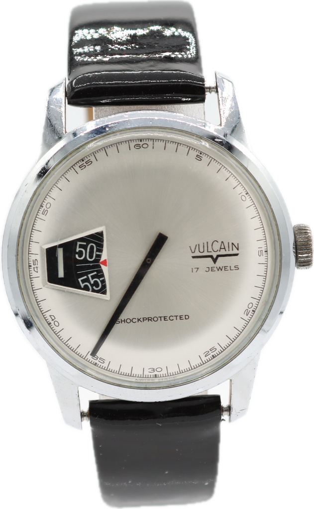 Vintage 34mm Vulcain 9038J Jump Hour Men's Mechanical Wristwatch Swiss Steel