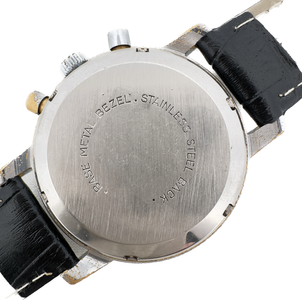 Vintage 37mm Helbros Invincible 17Jewel Men Chronograph Wristwatch