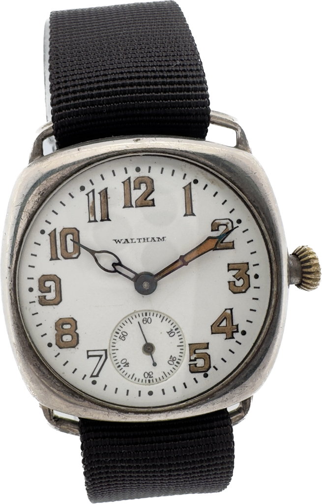 Vintage Waltham WW1 Trench Military 15J Men's Mechanical Wristwatch 115 Sterling