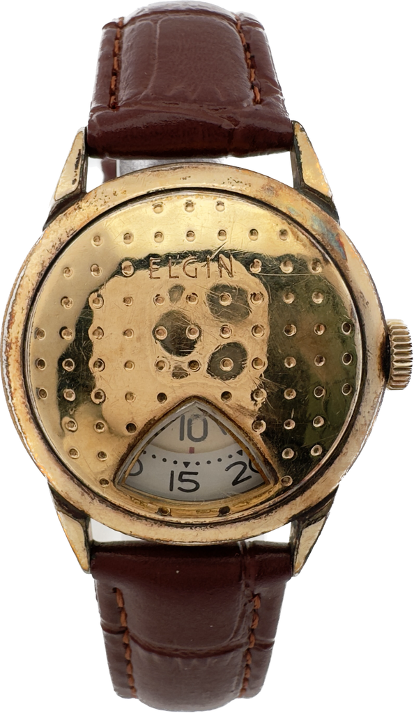 Vintage Elgin Direct Read Golf Ball 17 Jewel Men Mechanical Wristwatch 717 10k RGP