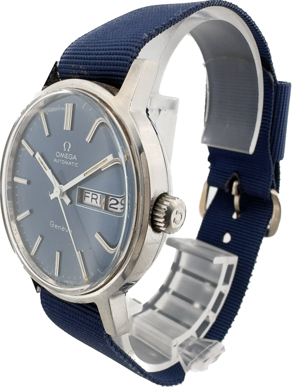 Vintage 35mm Omega 166.0117 Men Automatic Wristwatch 1022 Swiss Steel w Day&Date