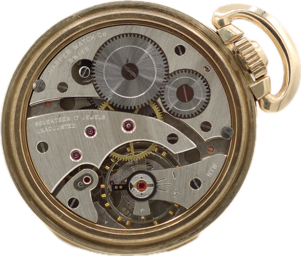 Vintage John Alden Railroad Style Mechanical Pocket Watch Unitas 431 445 10k RGP