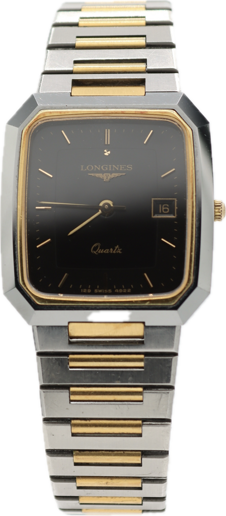 Vintage Longines L129.2 XL24 Men's Quartz Wristwatch Swiss Steel and Gold