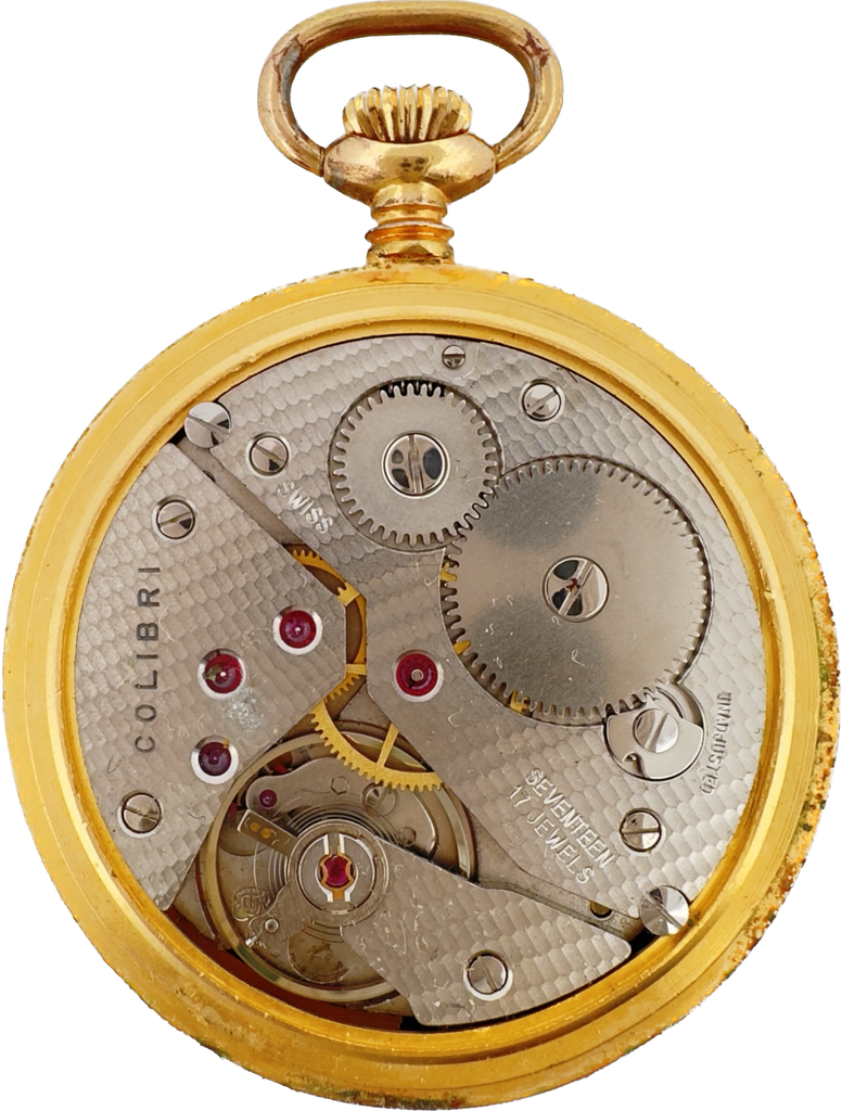 Vintage Colibri 17 Jewel Mechanical Hunter Pocket Watch Unitas