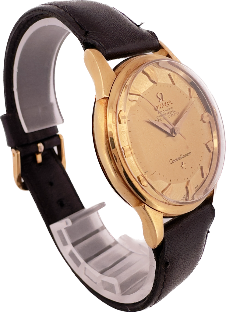 Vintage Omega Constellation Pie Pan Deluxe 14381/2 SC2 Wristwatch 18k