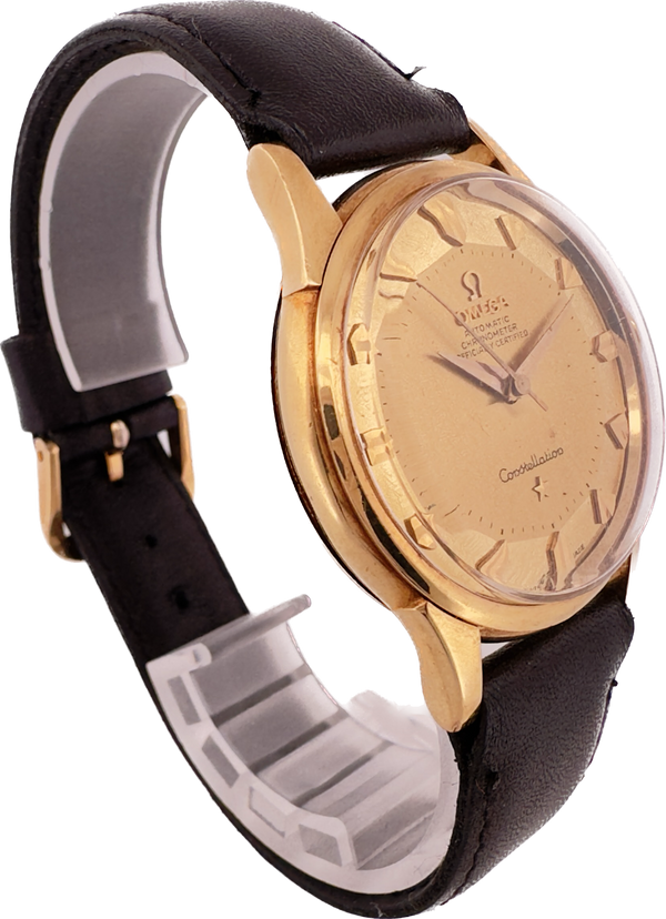 Vintage Omega Constellation Pie Pan Deluxe 14381/2 SC2 Wristwatch 18k