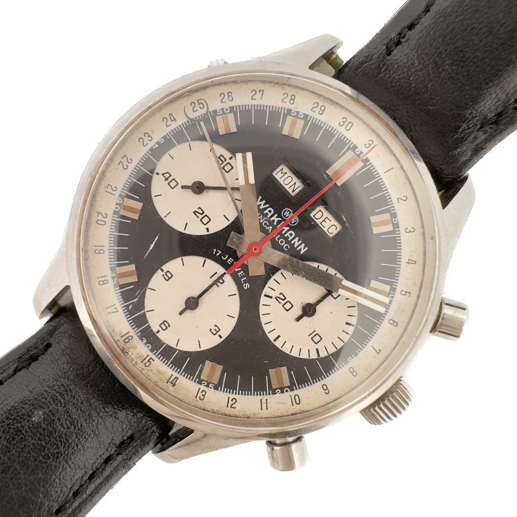 Vintage Wakmann Triple Date Panda Dial Men's Chronograph