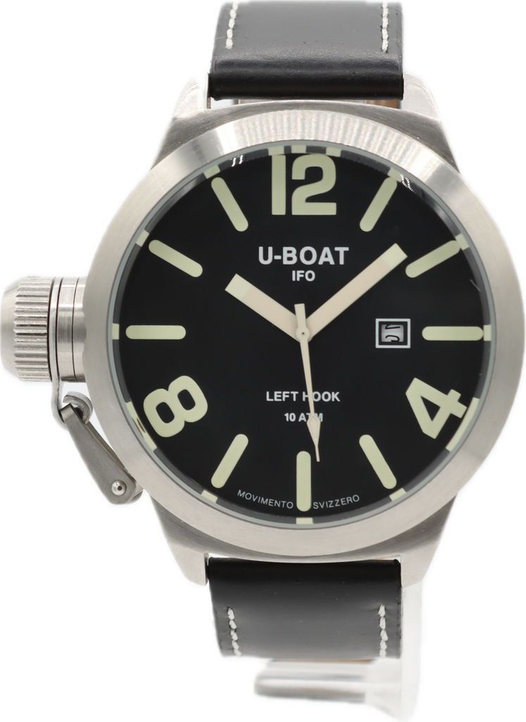 45mm U-Boat B45-08 Left Hook Men's Quartz Wristwatch Italy Steel