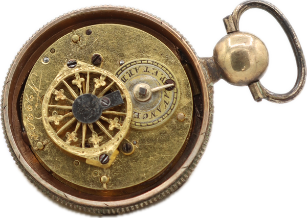 Antique Skeleton Dial Pump Repeater Key Wind Fusee Pocket Watch Sterling Swiss