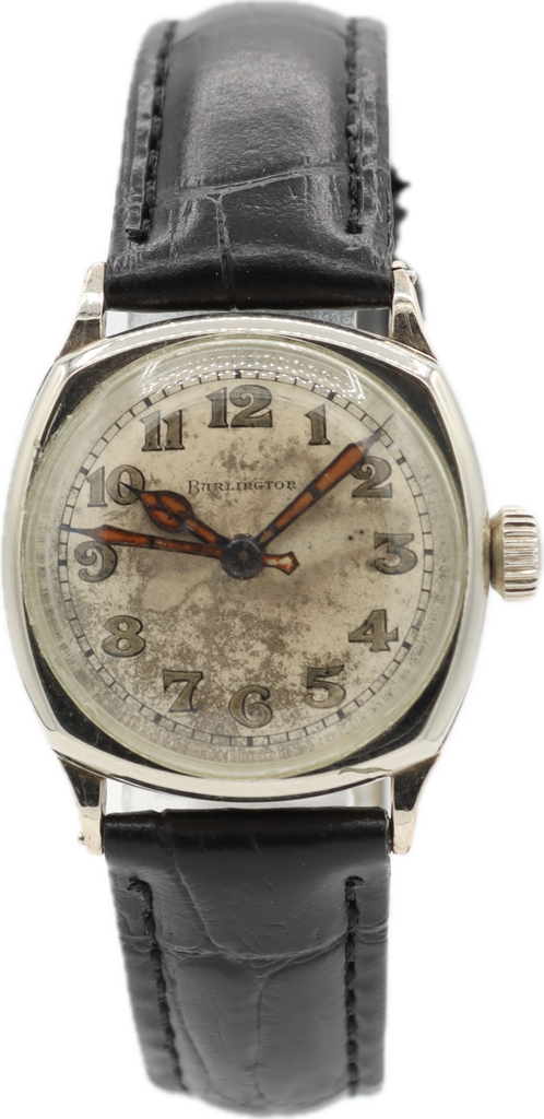 Vintage Burlington Men's Mechanical Wristwatch Barbezat Bole Swiss 14k GF