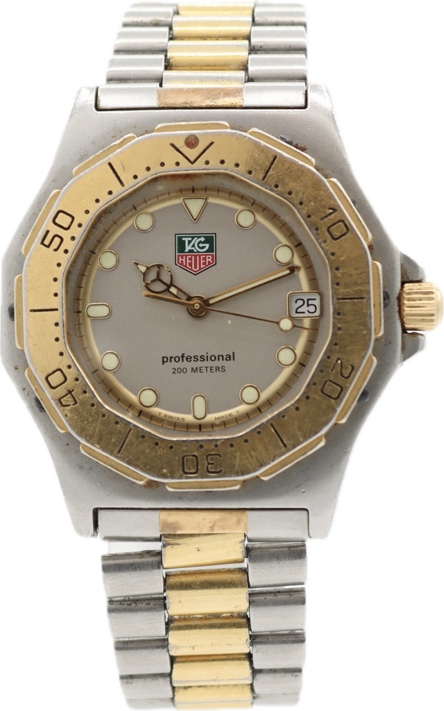 Vintage 38mm Tag Heuer 934.206 Professional Men's Quartz Wristwatch Swiss Steel