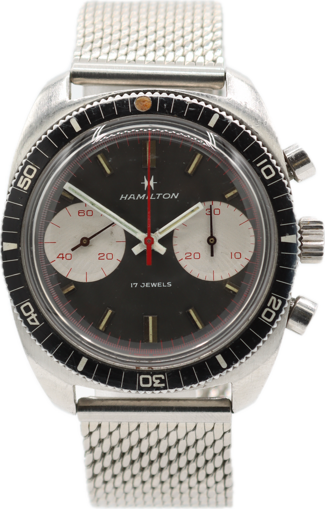 Vintage Hamilton Big Eye 647001-3 Men's Chronograph Wristwatch Valjoux 7733