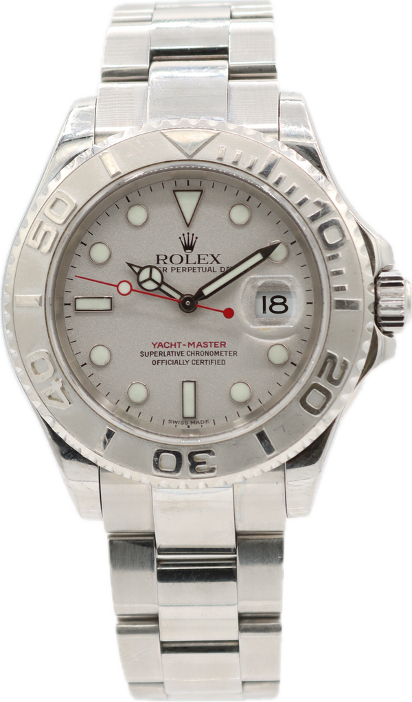 2002 Rolex Yachtmaster 16622 Men's Automatic Wristwatch Steel & Platinum Full Set