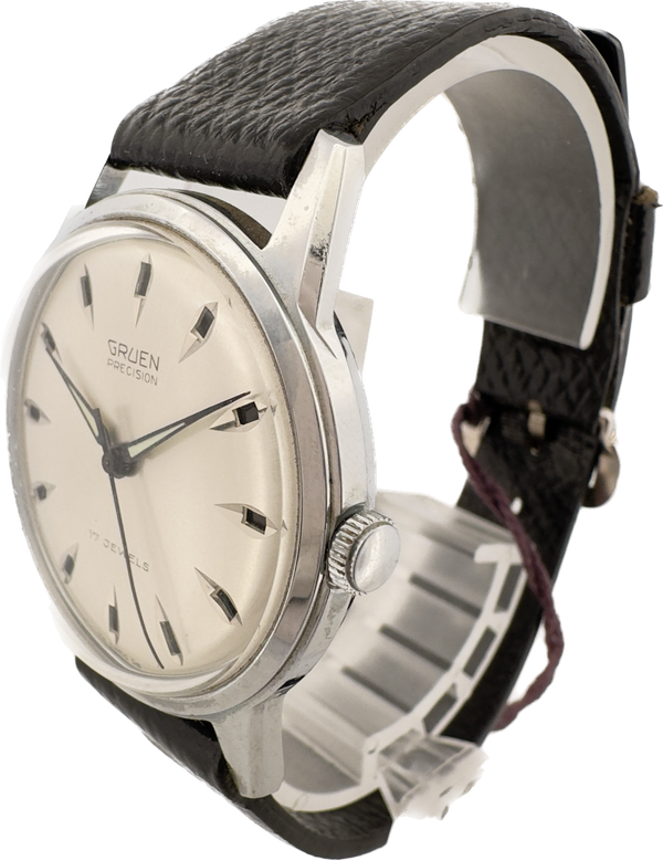 Vintage Gruen Day & Night Men's Mechanical Wristwatch Swiss w Box & Tag NOS
