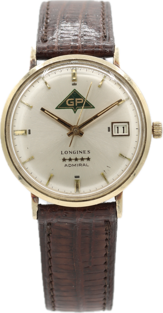 Vintage 34mm Longines Admiral Men's Mechanical Wristwatch Swiss 14k Gold