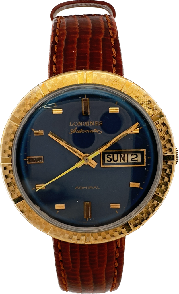 Vintage Longines Men s Automatic Wristwatch Swiss Blue w 10k Gold