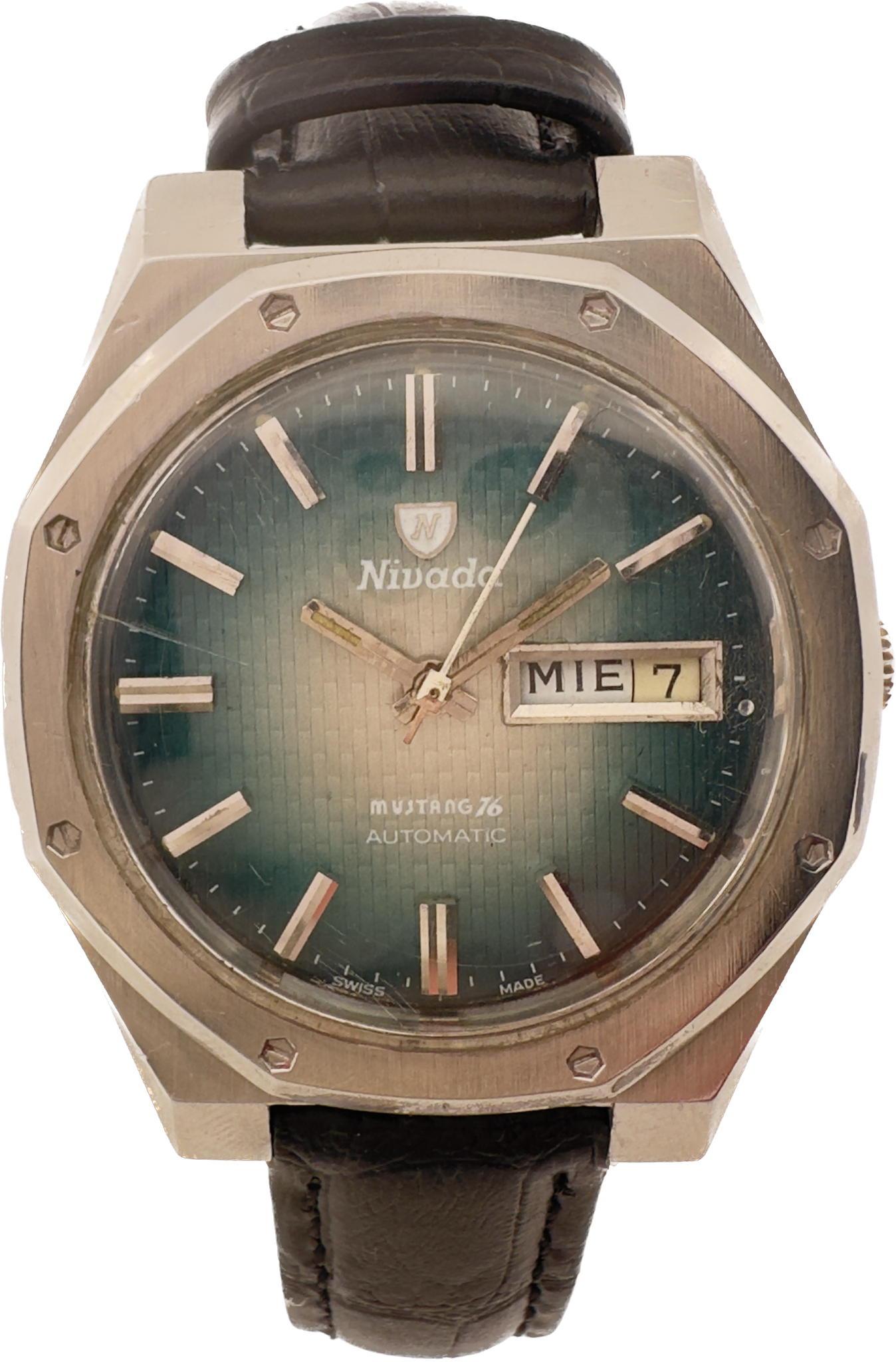 Vintage Nivada Mustang 76 Men's Automatic Wristwatch Steel Royal Oak S ...
