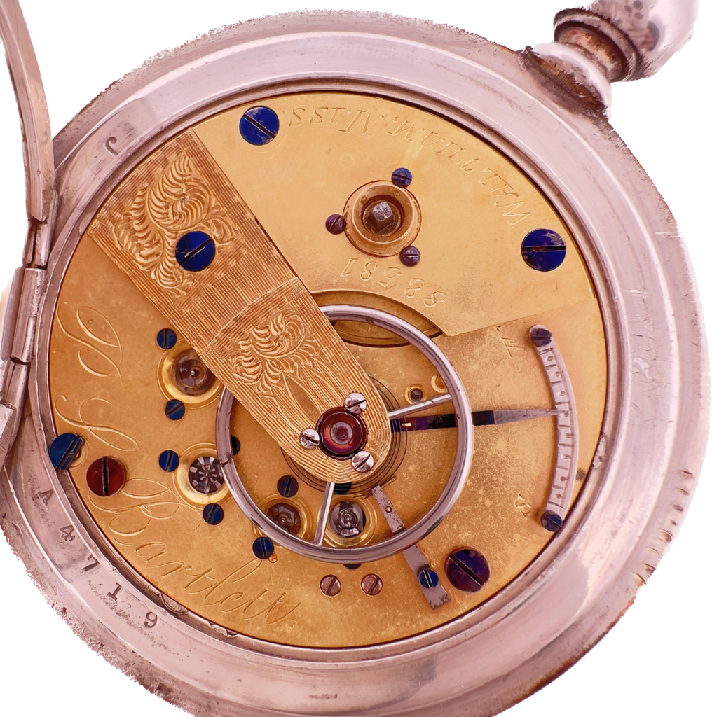 Antique 1863 18S Waltham P.S. Bartlett Key Wind PocketWatch Coin Silve thewatchpreserve