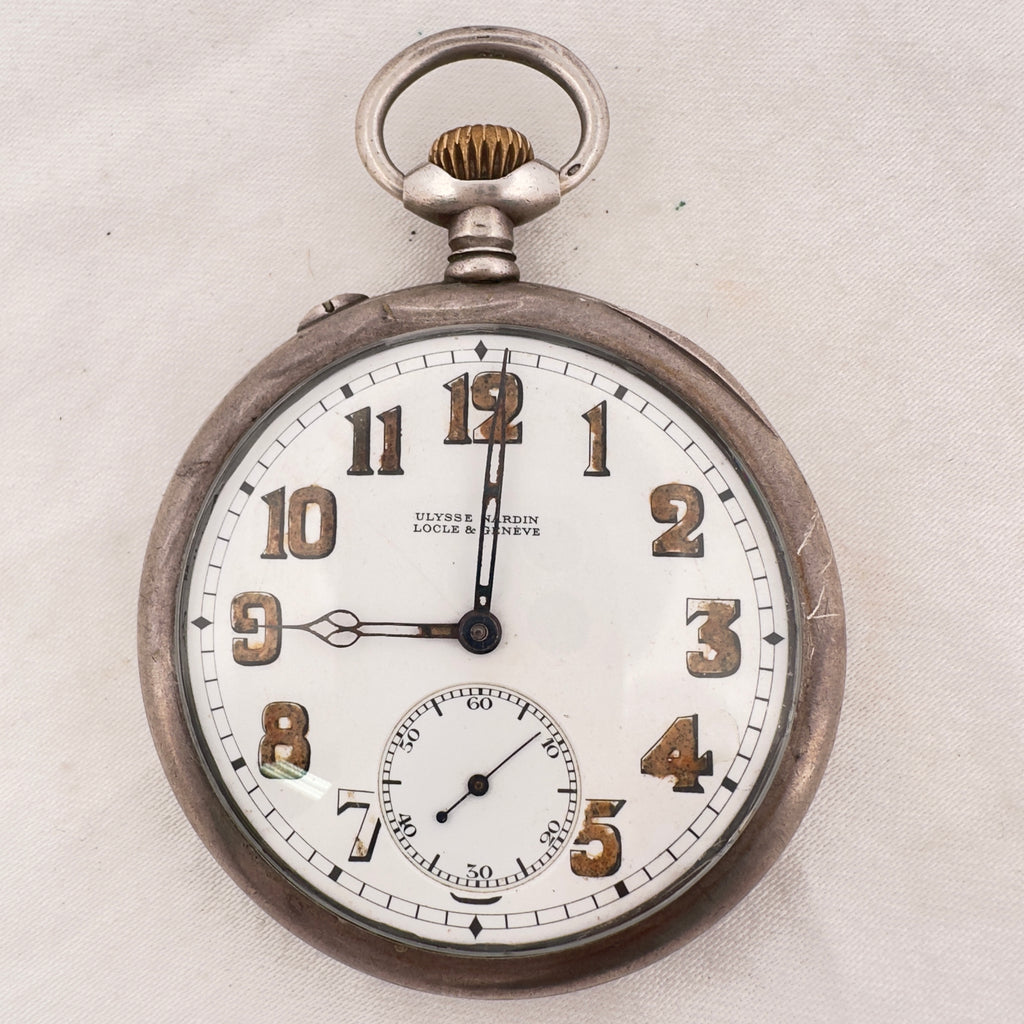 Antique Ulysse Nardin Army Corps of Engineers Pocket Watch IWC H6 .800 Silver
