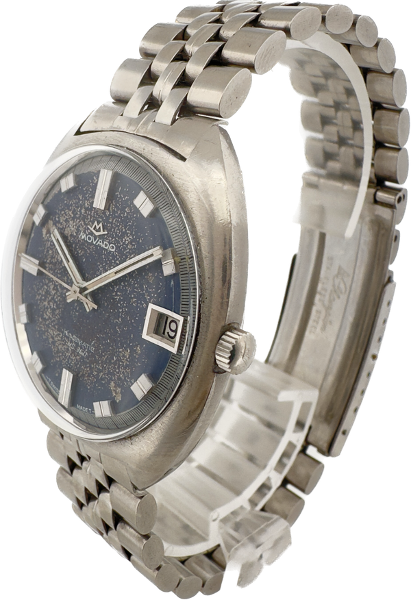 Vintage Movado Sub Sea Men's Wristwatch 408 Steel Tropical Blue w JB Champion