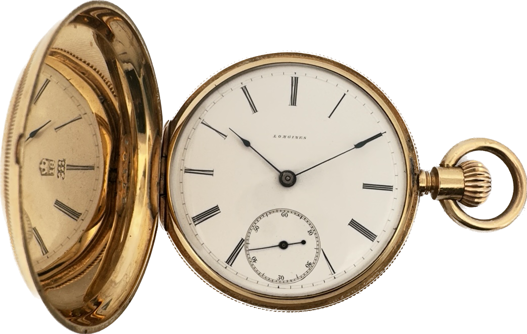 Antique 44mm Early Longines E Francillon Key Wind Hunter Pocket Watch